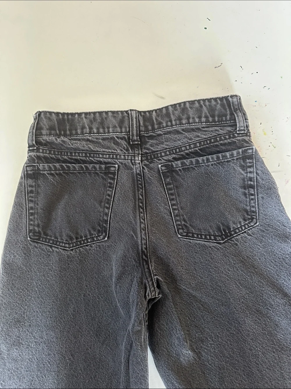 GAP Washed Black Gray High-Rise Straight Jeans